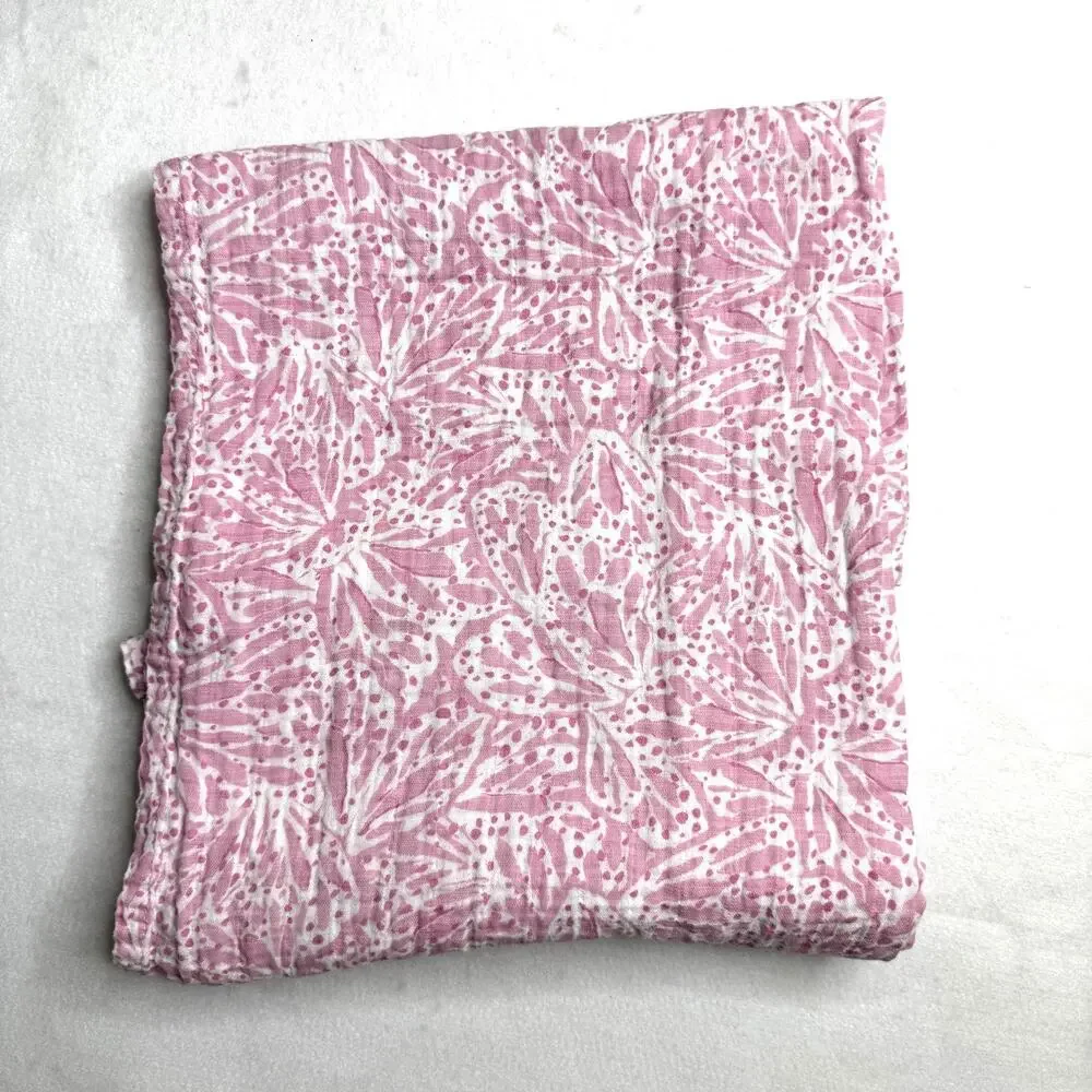 Lilly Pulitzer Pink Organic Cotton Swaddling Blanket 47x47 Pottery Barn Girls